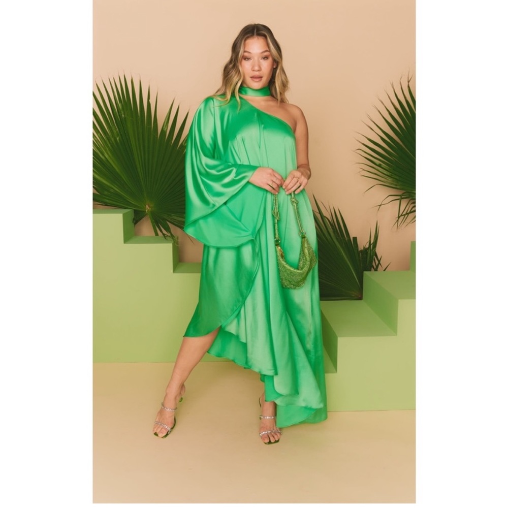 Show Me Your Mumu Green Silk Dress